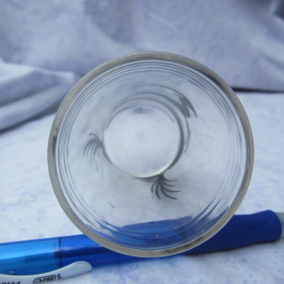 VTG ANCHOR HOCKING SMALL GLASS W/BLACK SILHOUETTE GAZELLE RUNNING - Picture 3 of 4